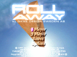 Roll Away title screen for Playstation